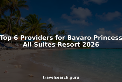 Beachfront view of Bavaro Princess resort with palm trees and ocean