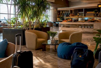 Spacious empty VIP lounge interior at Punta Cana Airport