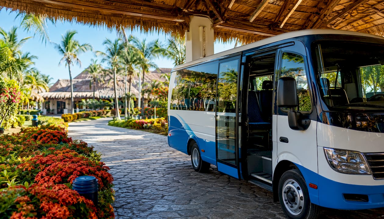 Resort shuttle bus at Grand Palladium Punta Cana