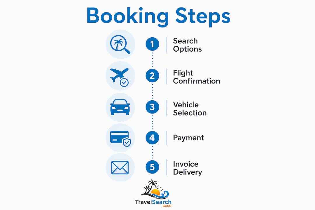 Infographic with top Punta Cana transfer booking steps
