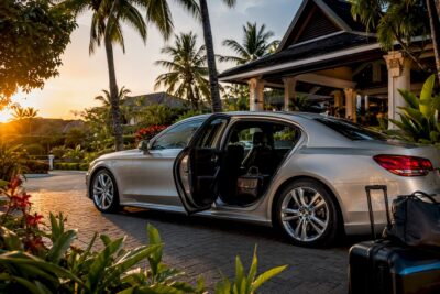 Executive sedan at Punta Cana airport arrivals