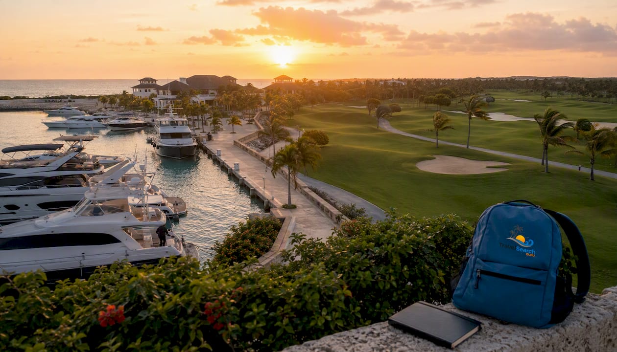 Secrets Cap Cana Resort: The Romantic Escape Guide 3 Cap Cana marina and golf course panoramic view in bright daylight