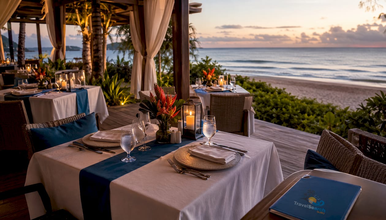 Luxury Bahia Principe Fantasia: Family Resort Guide 2026 3 Elegant beachfront dining area with sunset lighting