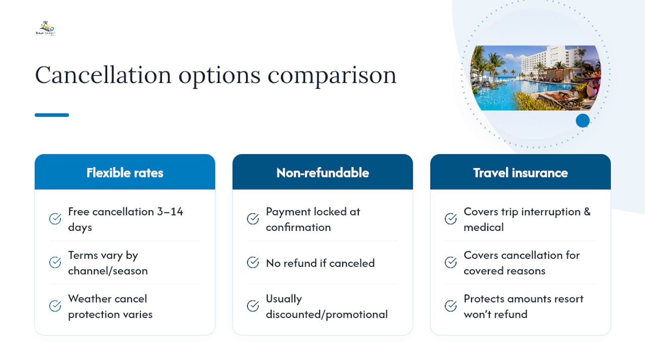 Adults Only Hotel Riu Cancun: Three Pools, Nightlife, Easy Transfers 2 Hotel rate cancellation comparison